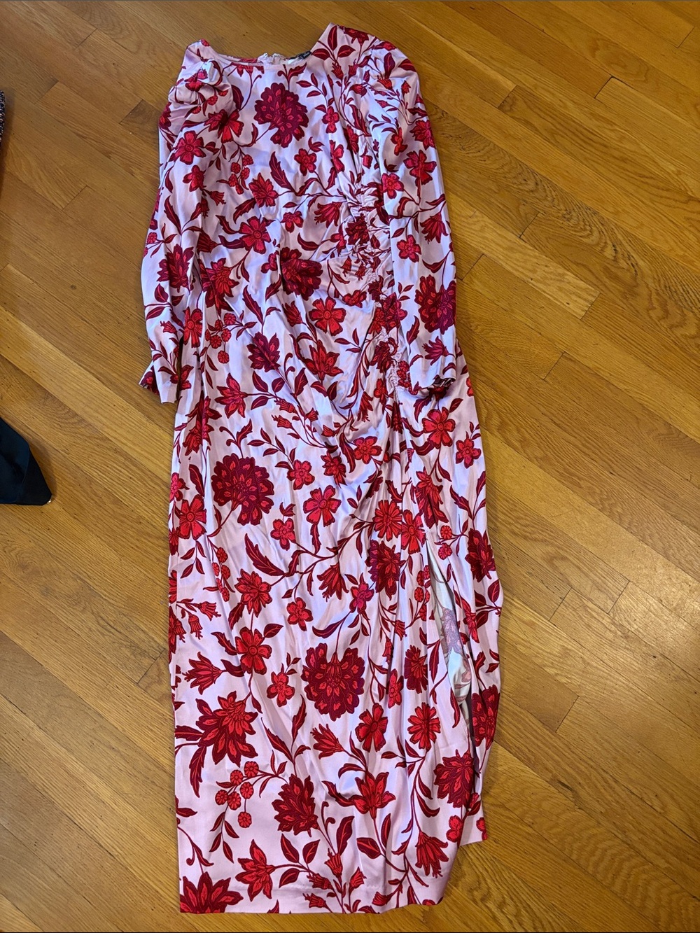 Ann Taylor long Dress with Red Floral Print